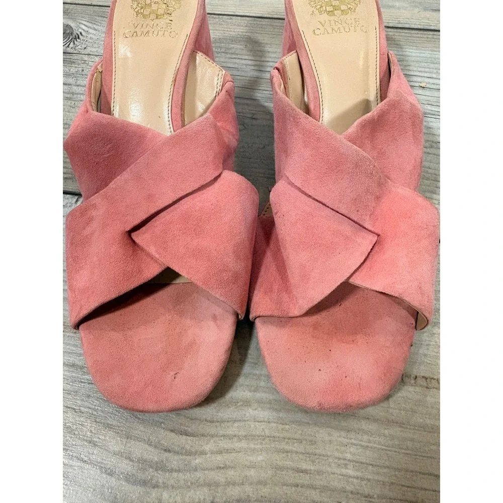 Vince Camuto Pink Stania Leather Sandals Women's 10 Chic Preppy Casual Vacation